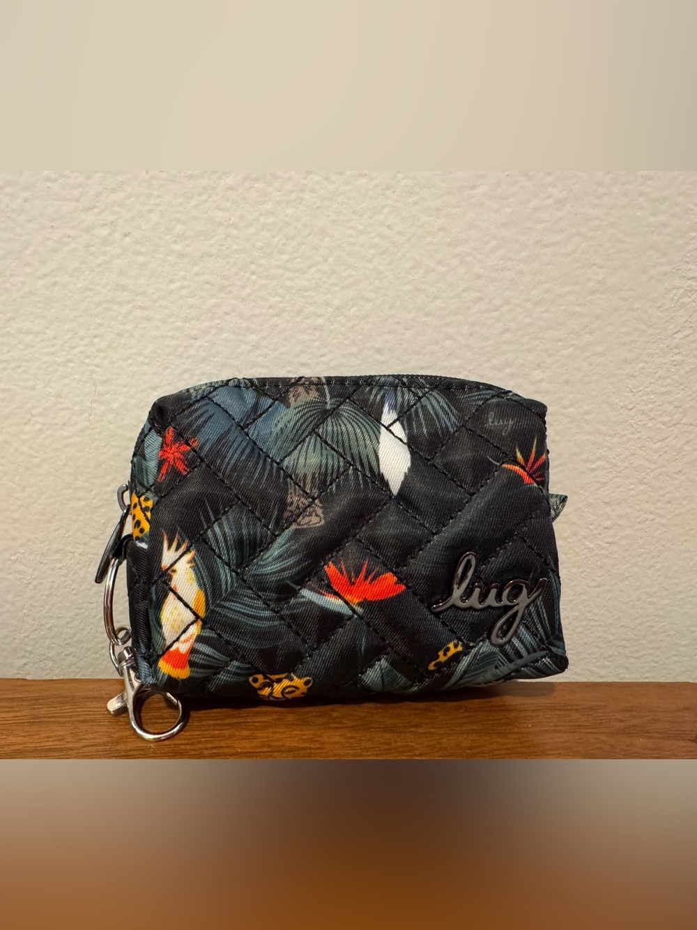 Lug Mini Choo Choo in Wildlife Black Exotic Travel Keychain Bag Charm NWOT